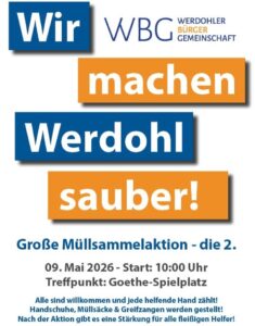 Müllsammelaktion am 09.05.2026 ab 10.00 Uhr Treffpunkt Goethe-Spielplatz