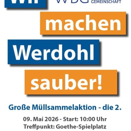 Müllsammelaktion am 09.05.2026 ab 10.00 Uhr Treffpunkt Goethe-Spielplatz