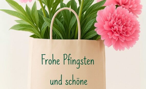 Ein bezauberndes Geschenk von frischen pinken Pfingstrosen, die aus einer stilvollen Tasche sprießen.